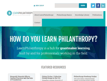 Tablet Screenshot of learnphilanthropy.org